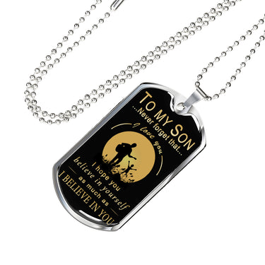 Father and Son Necklace Dog Tag From Papa Birthday Gifts, Christmas Gift Idea fo